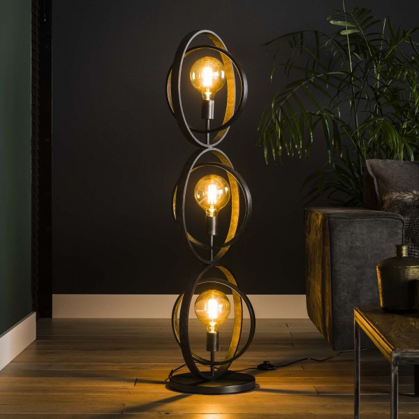 Stehlampe "Lustre" 3L Turn around, charcoal, Lampe, Leuchte, Metall, Wohnzimmer, Esszimmer