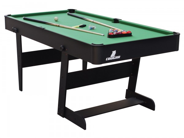 Billardtisch "Sergio" in schwarz aus Holz 183x91x80cm Pool-Table