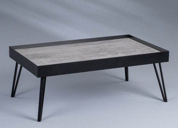 Couchtisch "Dasha III" 100 x 39 x 60 cm schwarz Keramikoptik Sicherheitsglas Metallgestell