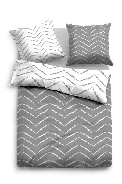 Tom Tailor Satin-Bettwäsche "Lennox", grau, Wendebettwäsche, Bettwäsche
