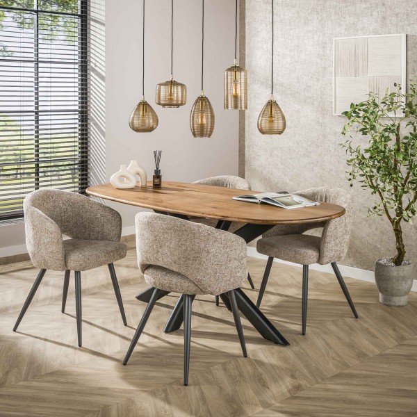 2er Set Armstuhl &quot;Laurina&quot; 58x56x81cm Tissee-Polsterung Esszimmerstuhl