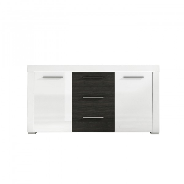 Forest Dream Sideboard Avio 84- 03 Sideboard "Leon" weiß grau schwarz Carbon 160x85,2x40cm Kommode