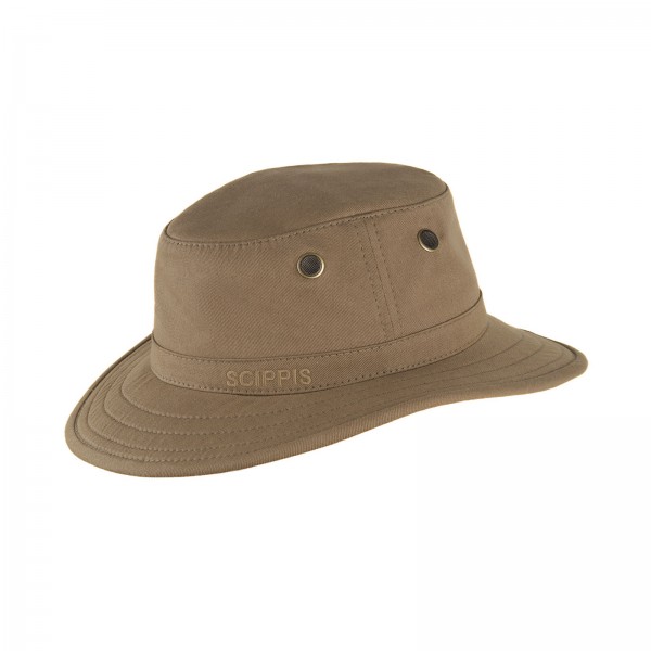 SCIPPIS Outdoorhut „Safariman“ – UPF50+ zertifiziert, mit Geheimfach, 100% Baumwolle, santone-fawn