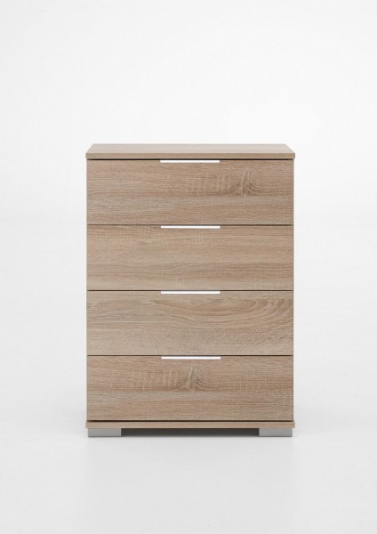 Nachtschrank "Nele 3" Nachtkonsole Eiche sägerau NB (4 Schubkästen) 52x74x38cm