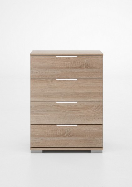 Nachtschrank "Nele 3" Nachtkonsole Eiche sägerau NB (4 Schubkästen) 52x74x38cm