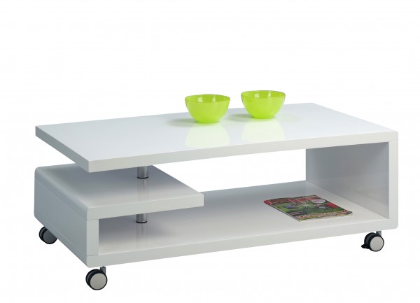 Couchtisch "Samba 2", weiße Wabenplatte HGL, 115x45x60 cm