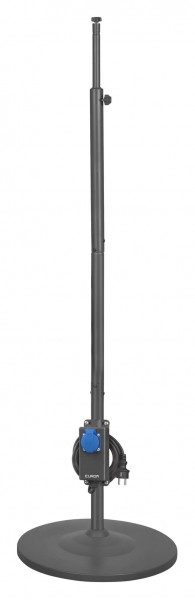 Heizstrahler-Ständer, Ständer für Heizstrahler, mit Kabel und Steckdose, rund, schwarz, 138-175x47cm