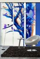 Flächenvorhang Schiebevorhang 3er Set Baum der Vögel Lila oder Blau inkl. Montagesatz Flächenvorhang Schiebevorhang 3er Set Baum der Vögel Lila oder Blau inkl. Montagesatz