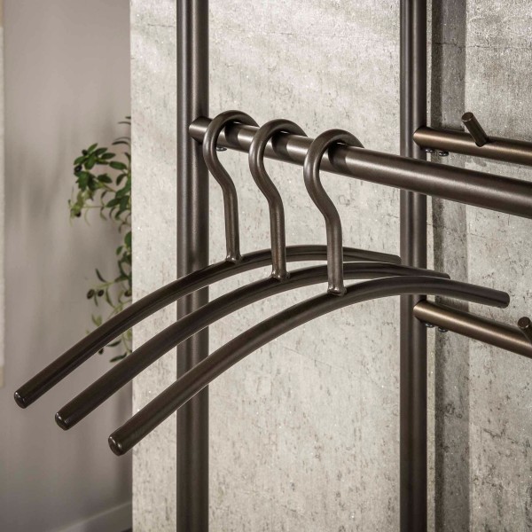 Kleiderbügel „Vintro“ – Metall, 6er‑Pack, Driftbraun (45 × 20 cm)