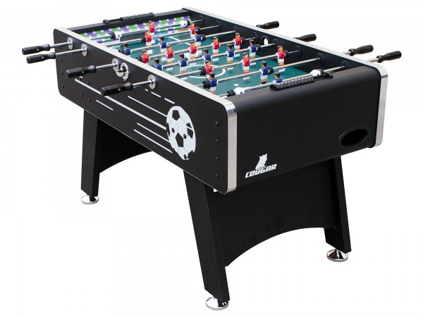 Fußballtisch "Kahn" aus Holz in schwarz 141x75x88cm Tischfussball Kicker