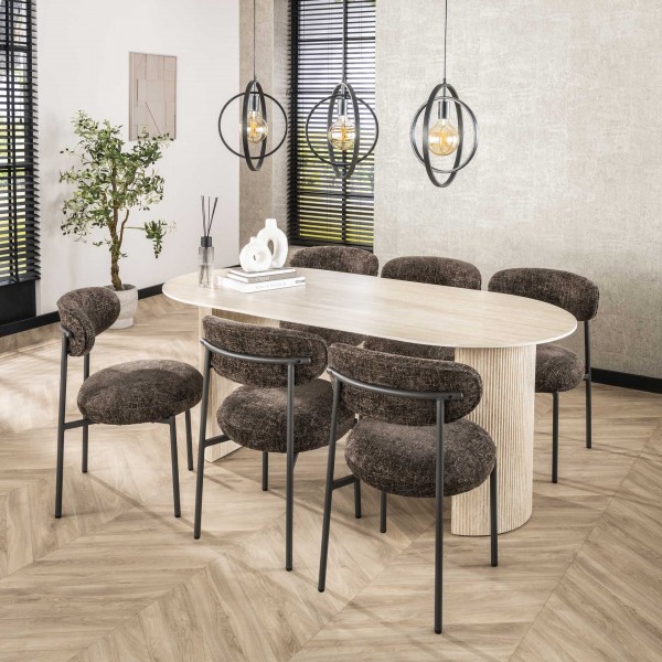 2er Set Stuhl &quot;Rula&quot; 52x57x81cm Tissee-Polsterung Esszimmerstuhl