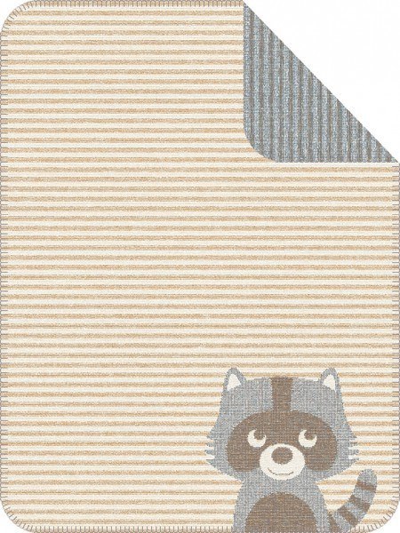 s.Oliver Baby Jacquard Tagesdecke "Racoon" beige 75x100 cm