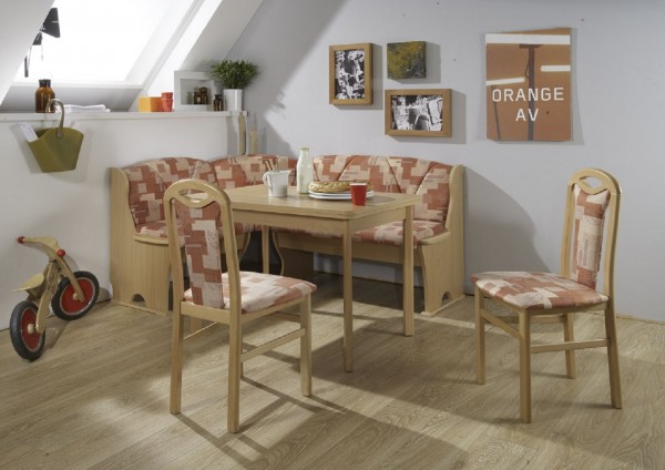 Eckbankgruppe "Terra", Buche Natur Dekor, 4-teilig
