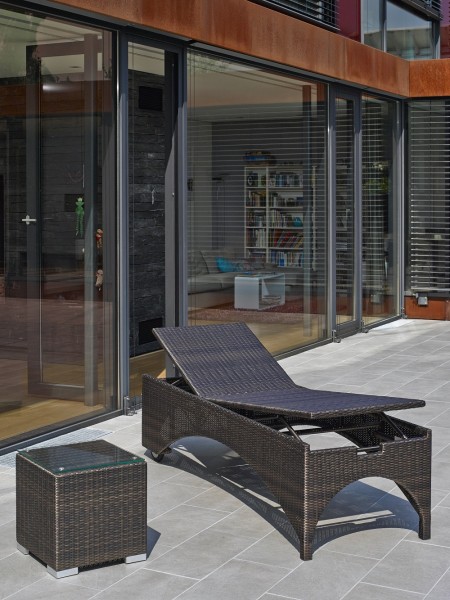 Rollliege "Hauke", bronze, 200 x 70 x 56 cm, ohne Polster, Gartenliege, Sonnenliege, Garten, Balkon