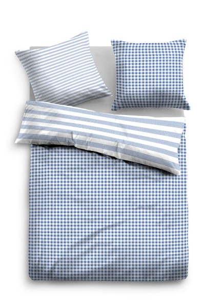 Tom Tailor Linon-Bettwäsche "Dotty", jeans, Wendebettwäsche