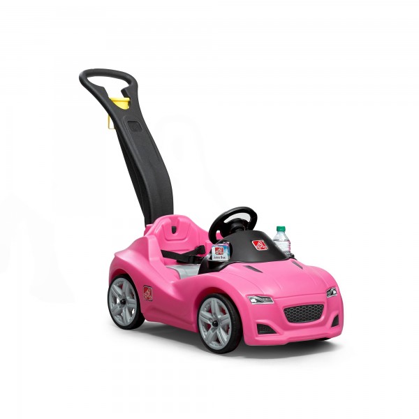 Kinderauto "Vettel" in rosa mit Schiebegriff aus Kunststoff 120,7x50,2x90,8cm