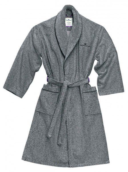 Tom Tailor Bademantel Vitality Star in grau schwarz