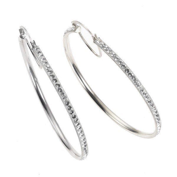 Crystelle - Creolen 43mm Swarovski Kristalle weiss