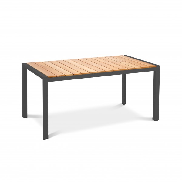 Outdoor-Dining-Tisch „Paros“ 160x90 cm Teakholz/Sand &amp; Teakholz/Anthrazit, Aluminiumgestell,