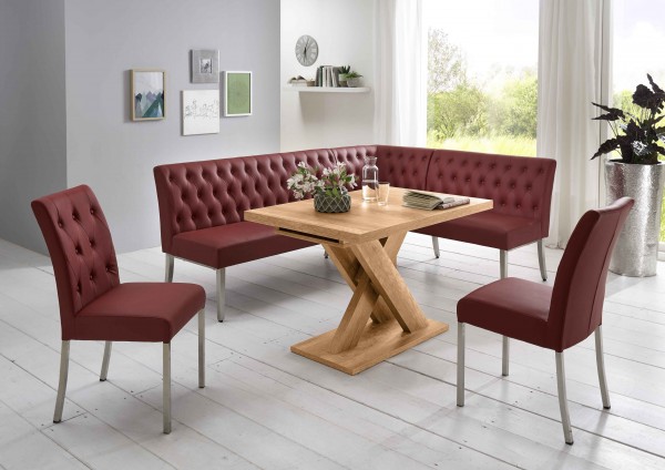 Eckbankgruppe "Ohio" Honigeiche Dekor, Lederimitat, 4-teilig, var. aufbaubar