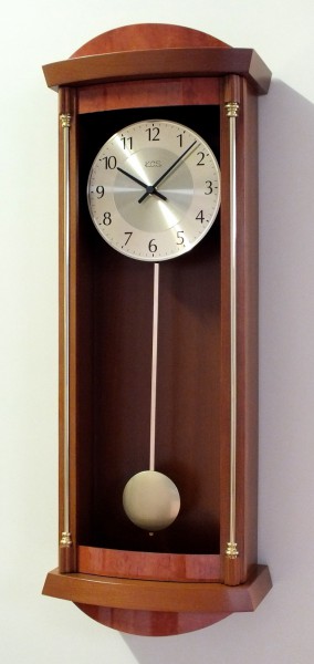 Wanduhr mit Pendel "Yorkshire", Uhr, Wanduhr, Pendeluhr, Buche, Küche, Wohnzimmer, Diele/Flur, 69x25 cm, in Kirschbaum