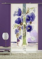 Flächenvorhang Schiebevorhang 2er Set Aquarell Mohn Blau inkl. Montagesatz Flächenvorhang Schiebevorhang 2er Set Aquarell Mohn Blau inkl. Montagesatz