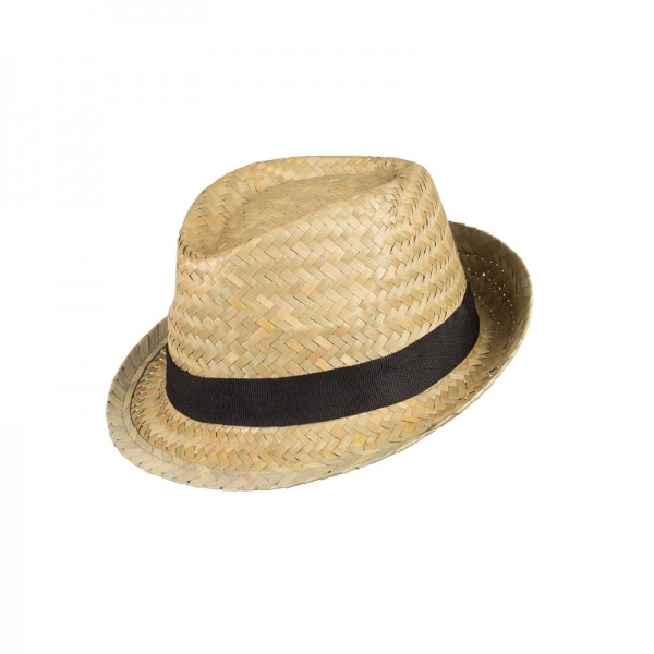 SCIPPIS Sommerhut „Black Fritten“ – Trilby Strohhut OneSize, Natur, mit Ripsband