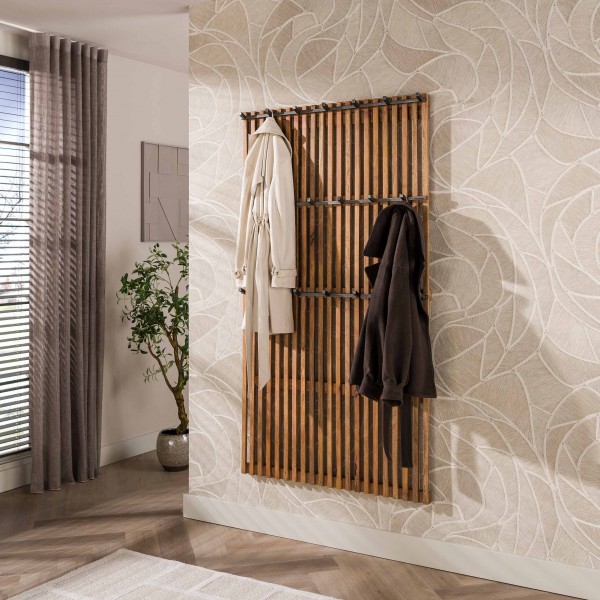 Garderobe „Lille XL“ – mit 20 Haken, Massivholz Mango Sand