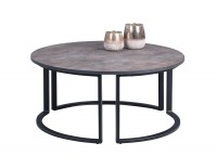 Couchtisch "Firat" rund H=38cm D=80cm Platte Rostoptik Gestell schwarz Wohnzimmertisch Couchtisch "Firat" rund H=38cm D=80cm Platte Rostoptik Gestell schwarz Wohnzimmertisch