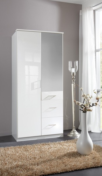 Kleiderschrank, Spiegelschrank, Schlafzimmer, “Boca Mirror”, Beauty.Scouts, Hochglanz weiß, weiss