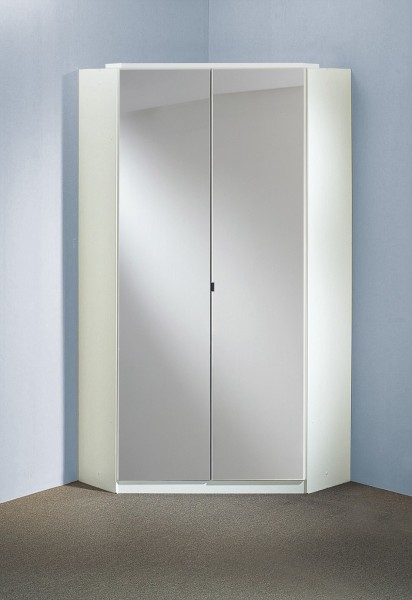 Eckschrank, Kleiderschrank, Schlafzimmer, “Boca Rinco Mirror”, Beauty.Scouts, Hochglanz schwarz, weiss