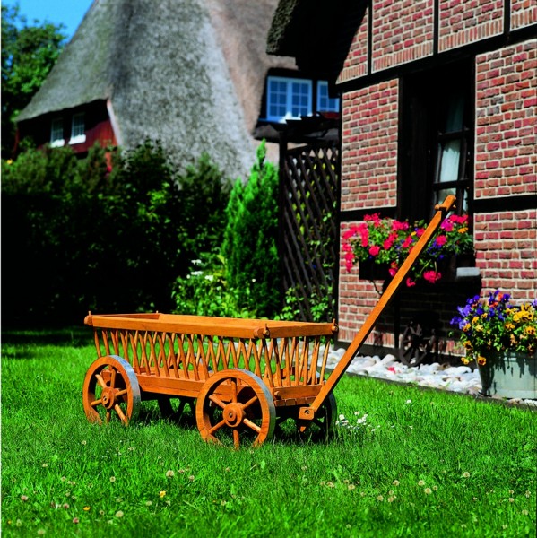 Deko-Leiterwagen "Judy" honigbraun imprägniert 120x49x60cm Gartendekoration