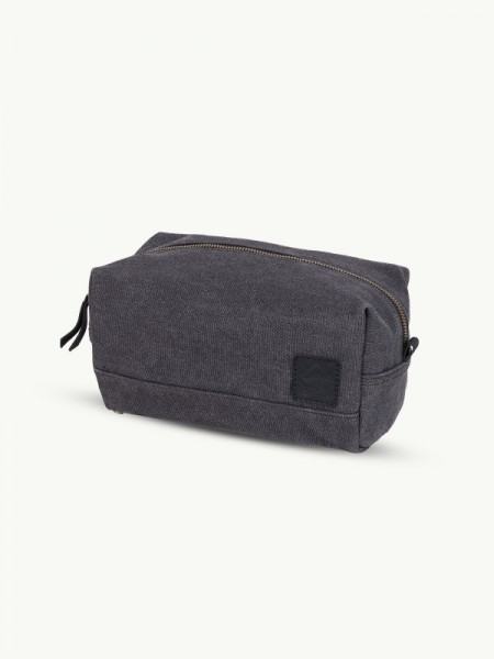SCIPPIS Adelaide Vanity Bag – Hochwertige Canvas-Kulturtasche mit Lederdetails und wasserabweisendem Innenfutter