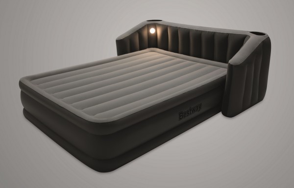 Luftbett "Star" schwarz grau 233x196x80cm bis zu 295kg belastbar inklsuive 220-240V Pumpe