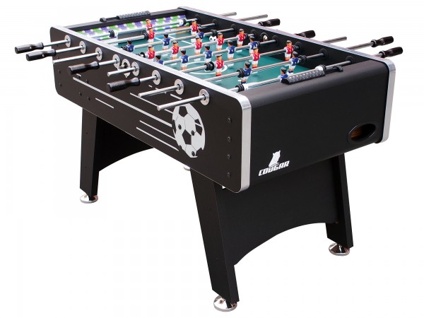 Fußballtisch "Mats" aus Holz in schwarz 141x75x88cm Tischfussball Kicker