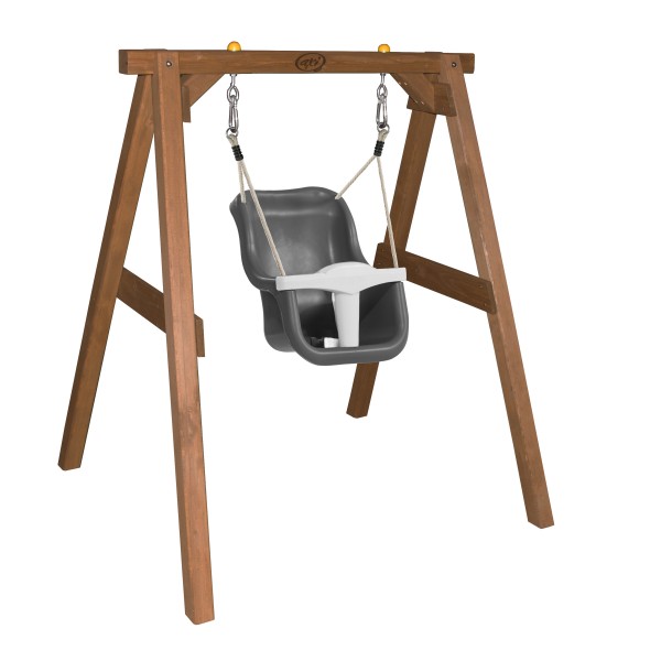 Babyschaukel "Arian" mit Sitz aus Hemlock-Holz in braun 103x120x134cm Schaukel in braun