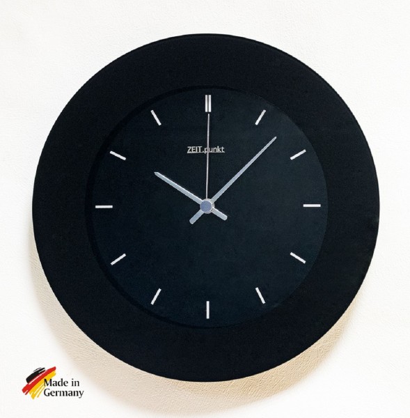 Funk Wanduhr "Markus" aus Glas mit Aluminiumzeigern, Ø 30 cm, schwarz