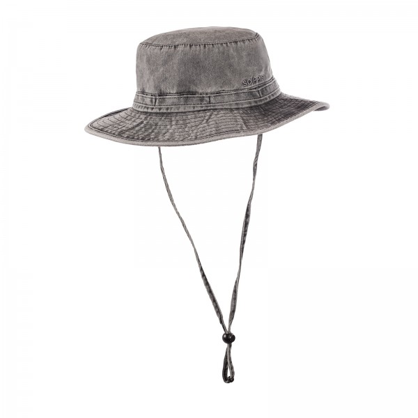 SCIPPIS Outdoorhut „Axford“ – Leichter Canvas-Abenteuerhut mit Kinnband, black