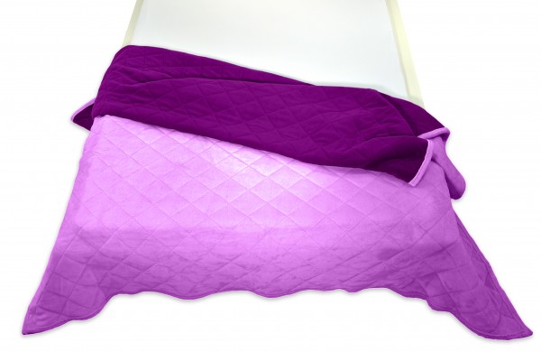 Tagesdecke "Bella" violett Wendeoptik Rautensteppung Polyester Microfaser-Nicky Plüsch 220x240cm
