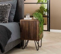 Nachttisch 2er-Set "Jakoba", Mangoholz/Metall, 40 x 30 x 60 cm, Beistelltisch, Wohnzimmer, Schlafzim Nachttisch 2er-Set "Jakoba", Mangoholz/Metall, 40 x 30 x 60 cm, Beistelltisch, Wohnzimmer, Schlafzim