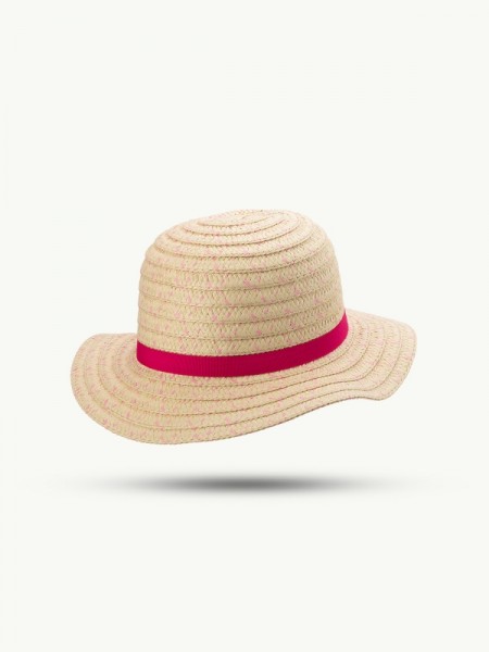 SCIPPIS Sommerhut „Lany“ – aus Papierstroh, Natur, mit rosa Akzenten