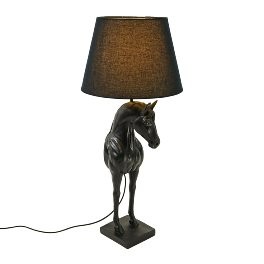 Tischleuchte Wendy – Elegantes Design in Schwarz Polyresin, E27, 68,5 cm, 40 W, Indoor