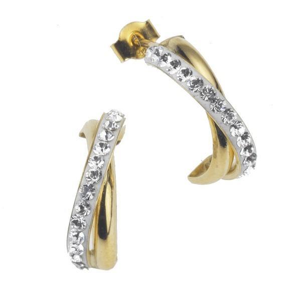 Crystelle - Ohrstecker Gold 14 mm Swarovski