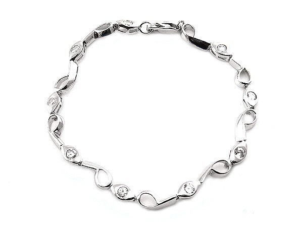 925 Sterling Silber Armband mit Strass Diamanten