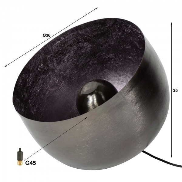 Tischleuchte &quot;Quinn&quot;, Ø36, Tischlampe, schwarz, Lampe, Leuchte, Metall, Industrial Style