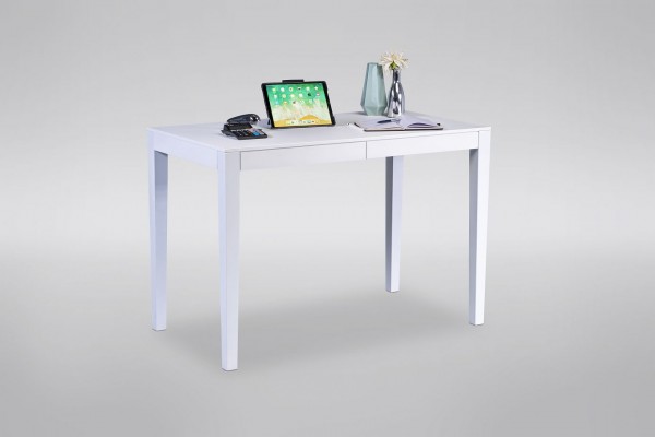 Schreibtisch "Ariane" 110 x 75 x 65 cm Wildeiche Buche Massivholz weiß 2 Schubladen