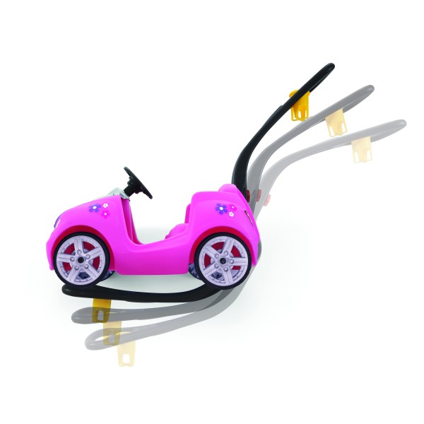 Kinderauto "Medira" in rosa mit Schiebegriff aus Kunststoff 115,6x48,3x86,4cm