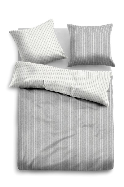 Tom Tailor Melange-Flanell Bettwäsche "Ohio", grau