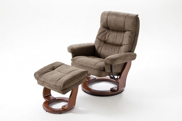 Relax Sessel  Komfort XL "Randers" - Wohnzimmersessel mit Hocker Mikrofaser verschiedene Farben 100