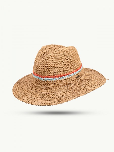 SCIPPIS Damenhut „Volana“ – Papierstroh-Streifenhut, light-brown